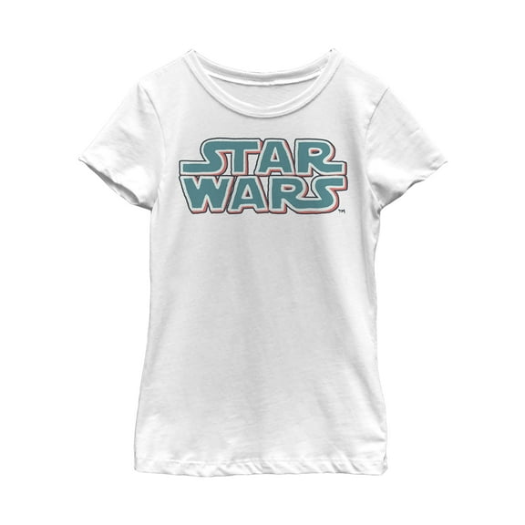 Girl's Star Wars Bubble Logo Scrawl  Graphic Tee White X Large