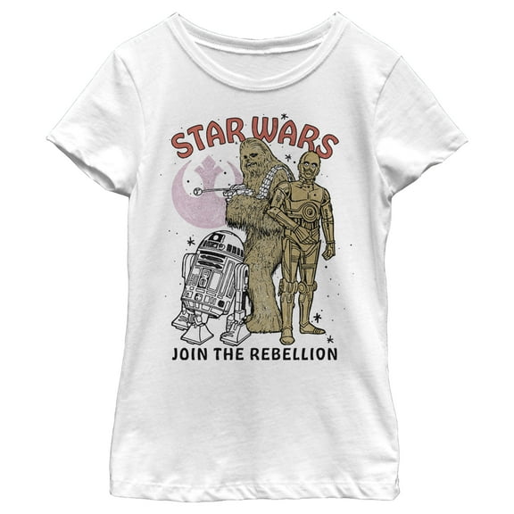 Girl's Star Wars Chewbacca and Buddies Join Rebellion Graphic Tee White X Small