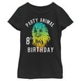thumbnail image 1 of Girl's Star Wars Chewie Party Animal 8th Birthday Color Portrait  Graphic Tee Black X Large, 1 of 3