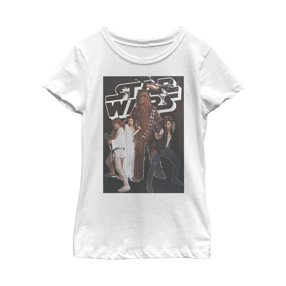 Girl's Star Wars Classic Movie Poster Scene Graphic Tee White X Small
