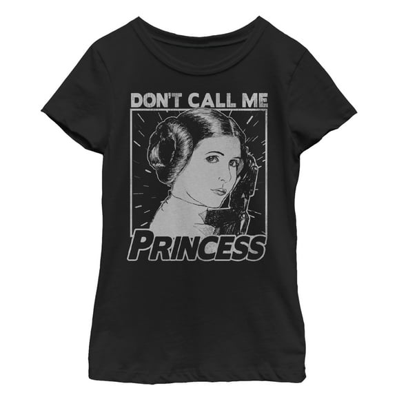 Girl's Star Wars Don't Call Me Princess  Graphic Tee Black Medium