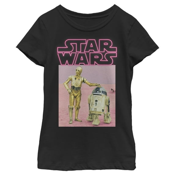 Girl's Star Wars Droid Buddies Graphic Tee Black X Large