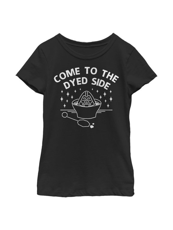 Girl's Star Wars Easter Come To The Dyed Side Text Graphic Tee Black Large
