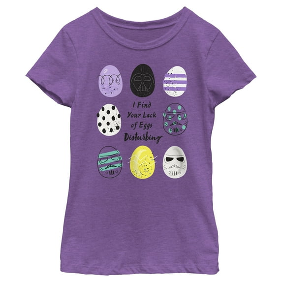 Girl's Star Wars Easter Darth Vader I Find your Lack of Eggs Disturbing Graphic Tee Purple Berry X Small