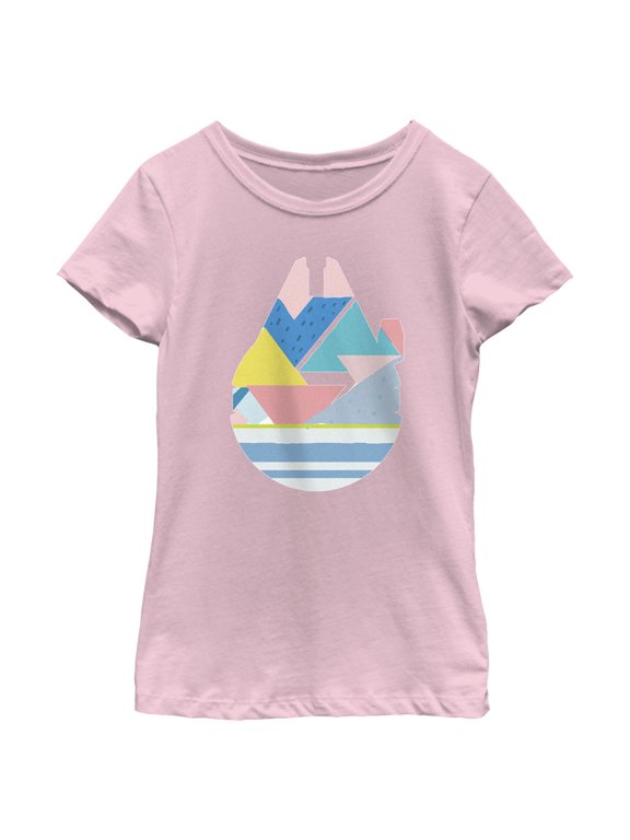 Girl's Star Wars Easter Egg Millennium Falcon Graphic Tee Light Pink X Large