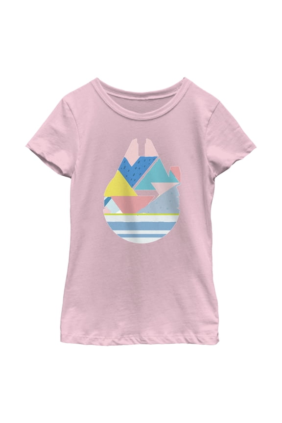 Girl's Star Wars Easter Egg Millennium Falcon Graphic Tee Light Pink X Small