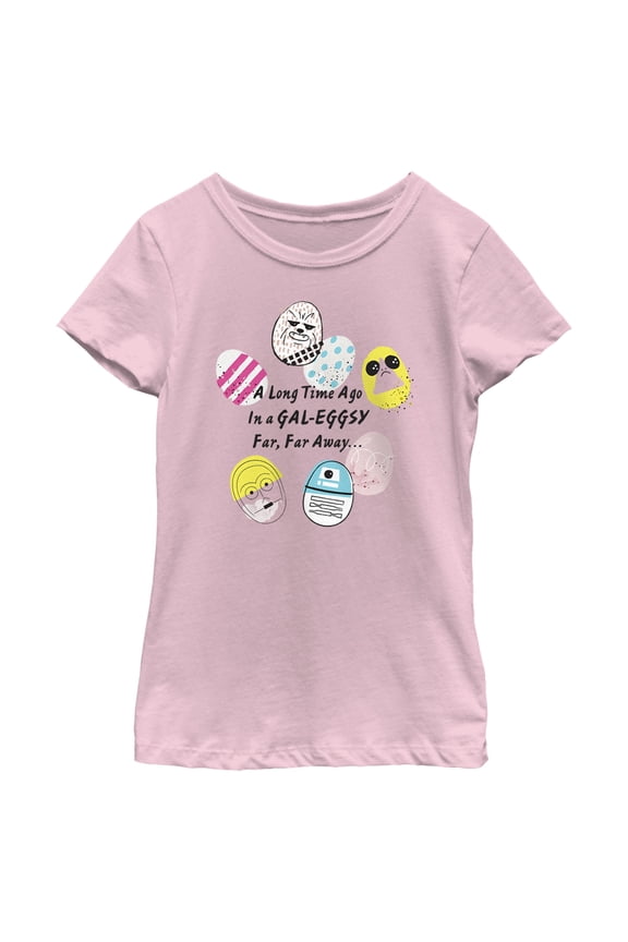 Girl's Star Wars Easter In a Gal-eggsy Far, Far Away Graphic Tee Light Pink Large