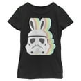 thumbnail image 1 of Girl's Star Wars Easter Stormtrooper Pastel Easter Ears  Graphic Tee Black Medium, 1 of 3