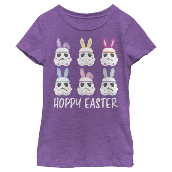 Girl's Star Wars Easter Stormtroopers With Ears Line Up Poster Graphic Tee Purple Berry Large