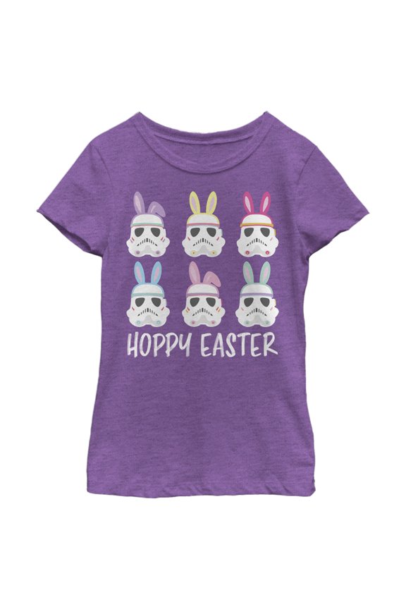 Girl's Star Wars Easter Stormtroopers With Ears Line Up Poster Graphic Tee Purple Berry Large