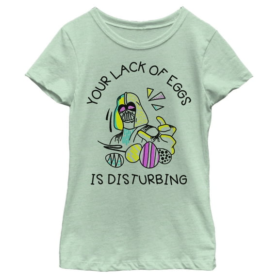 Girl's Star Wars Easter Your Lack Of Eggs Is Disturbing Text Graphic Tee Mint Small