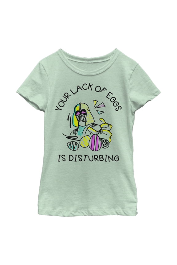 Girl's Star Wars Easter Your Lack Of Eggs Is Disturbing Text  Graphic Tee Mint X Small