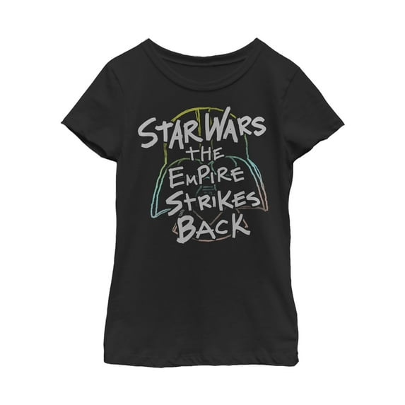 Girl's Star Wars Empire Strikes Back Crayon Outline Graphic Tee Black Large