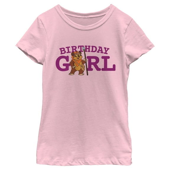 Girl's Star Wars Ewok Birthday Girl Graphic T-Shirt