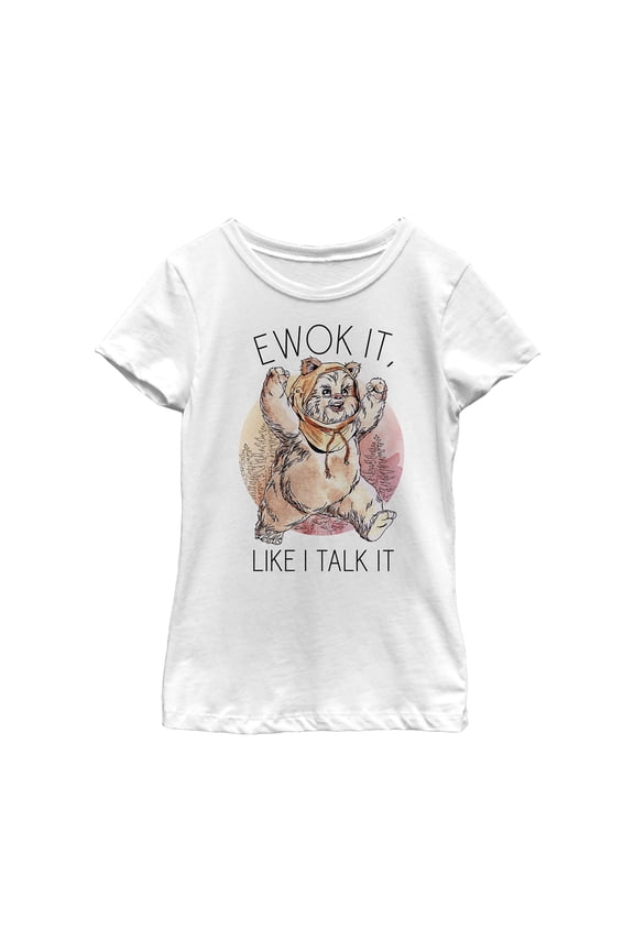 Girl's Star Wars Ewok It, Like I Talk It  Graphic Tee White X Small
