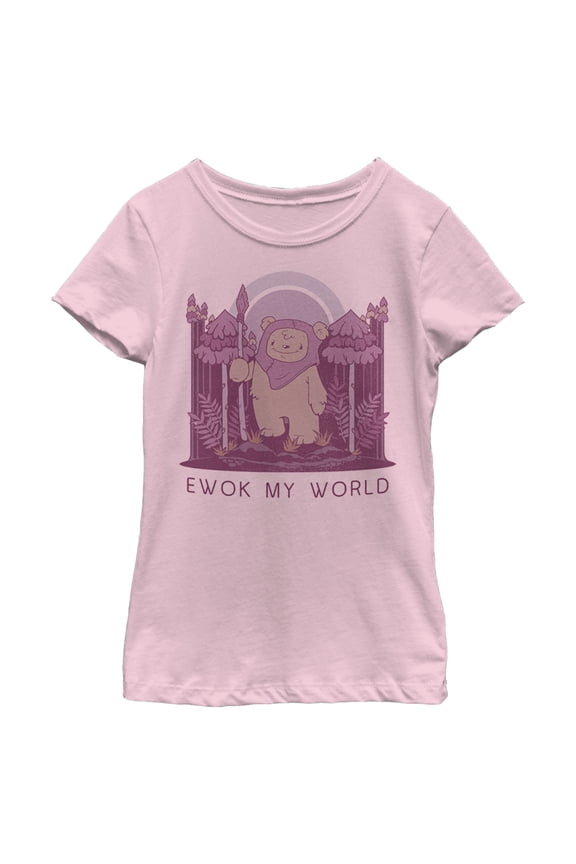 Girl's Star Wars Ewok My World Graphic Tee Light Pink Large