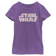 thumbnail image 1 of Girl's Star Wars Floral Hibiscus Logo Graphic Tee Purple Berry Medium, 1 of 4
