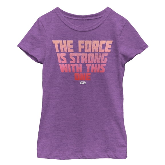 Girl's Star Wars Force is Strong with this One Quote  Graphic Tee Purple Berry X Small