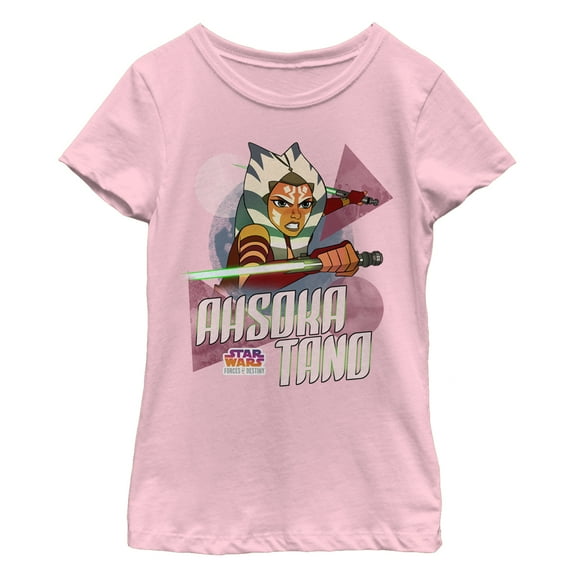 Girl's Star Wars: Forces of Destiny Ahsoka Graphic Tee Light Pink Medium