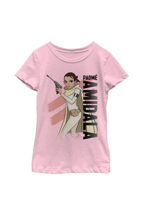 Girl's Star Wars: Forces of Destiny Padme Graphic Tee Light Pink X Small