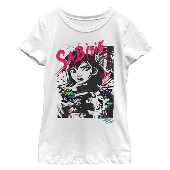 Girl's Star Wars Forces of Destiny Sabine Graphic Tee White Medium
