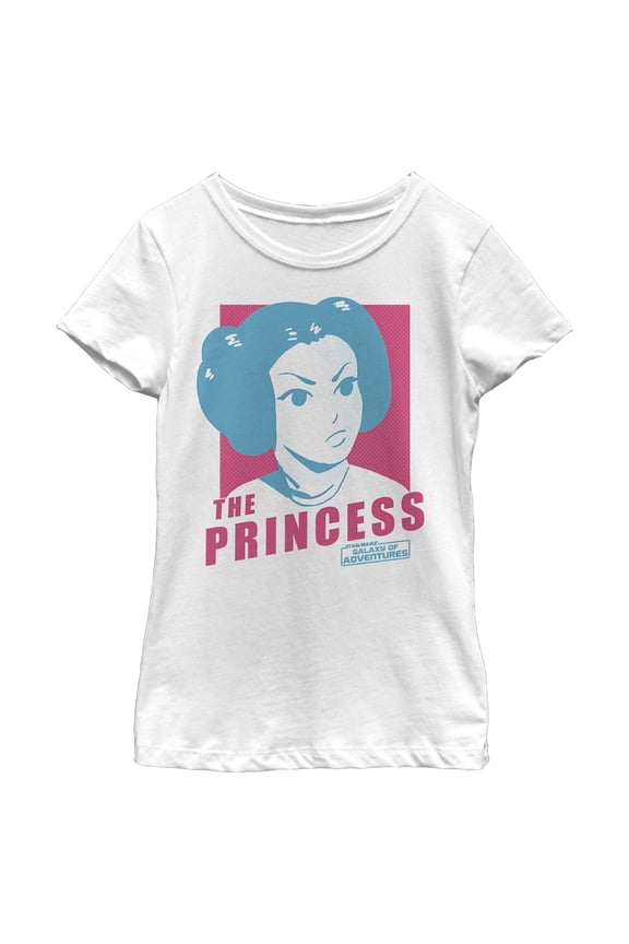 Girl's Star Wars: Galaxy of Adventures Retro Princess Leia Graphic Tee White Medium