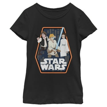 Girl's Star Wars: Galaxy of Adventures Trio Frame  Graphic Tee Black Large