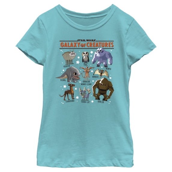 Girl's Star Wars: Galaxy of Creatures Creature Poster Graphic Tee Tahiti Blue X Large