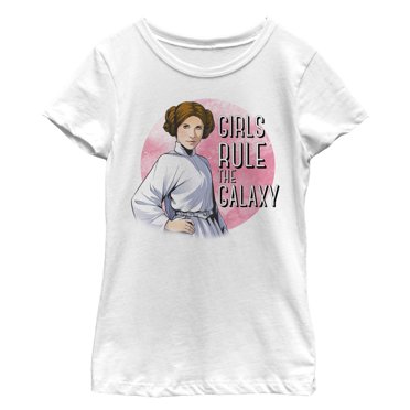 Girl's Star Wars Girls Run the Galaxy Cartoon  Graphic Tee White Medium