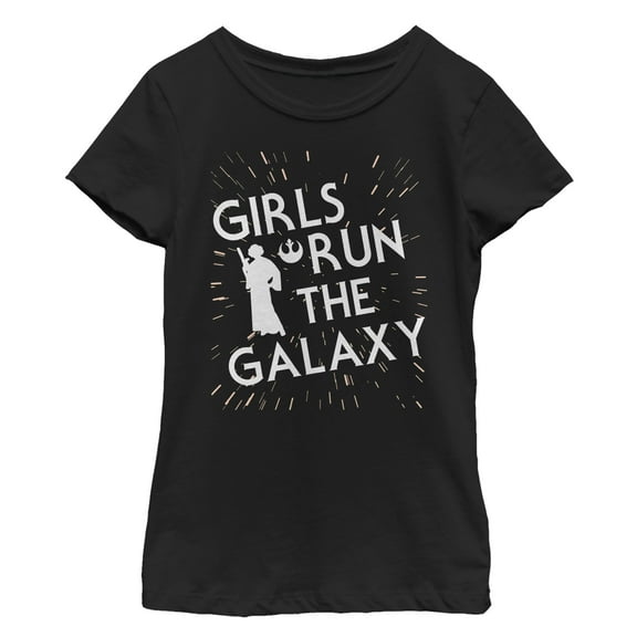 Girl's Star Wars Girls Run the Galaxy Silhouette  Graphic Tee Black Small