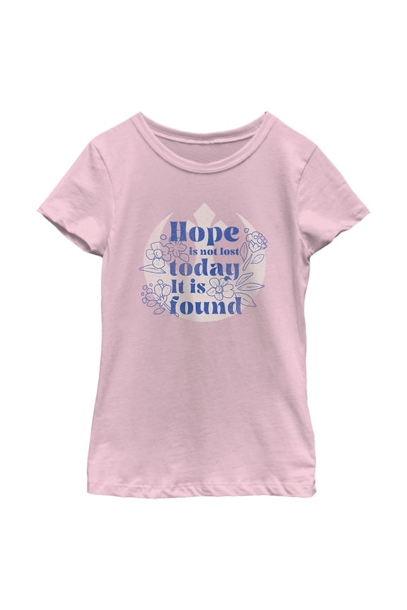 Girl's Star Wars Hope Is Not Lost Today It Is Found, Princess Leia Graphic Tee Light Pink Small