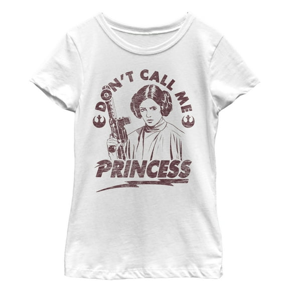 Girl's Star Wars Leia Don't Call Me Princess  Graphic Tee White X Large
