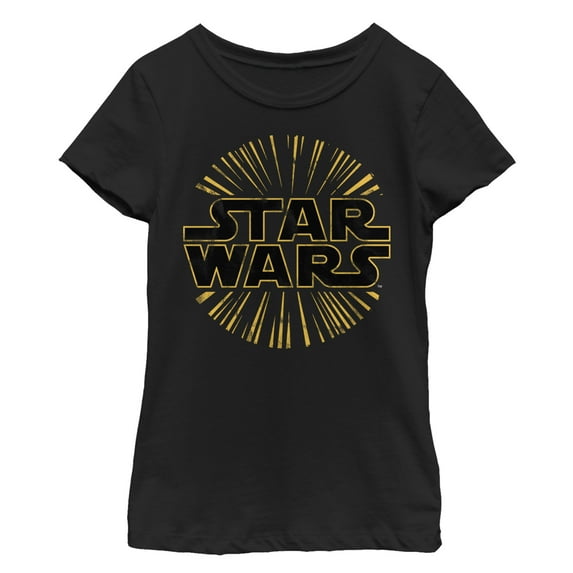 Girl's Star Wars Logo Burst Graphic Tee Black Large