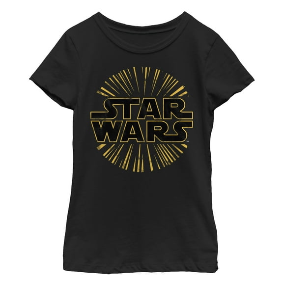 Girl's Star Wars Logo Burst Graphic Tee Black Medium