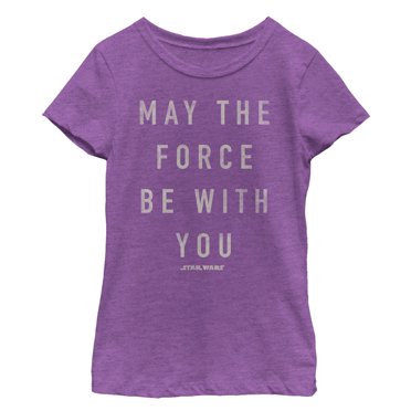 Girl's Star Wars May the Force Be With You Bold  Graphic Tee Purple Berry Medium