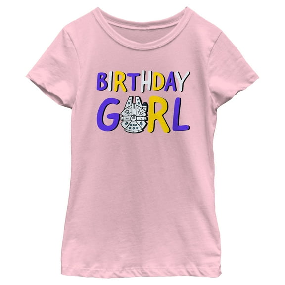 Girl's Star Wars Millennium Falcon Birthday Girl  Graphic T-Shirt