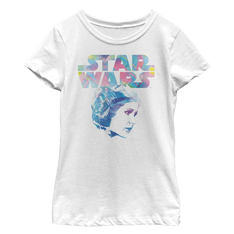 Girl's Star Wars Modern Princess Leia Profile Graphic Tee White