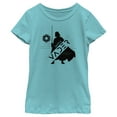 thumbnail image 1 of Girl's Star Wars: Obi-Wan Kenobi Darth Vader Strong is the Dark Side Silhouette  Graphic Tee Tahiti Blue Large, 1 of 4