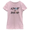 thumbnail image 1 of Girl's Star Wars: Obi-Wan Kenobi Darth Vader vs Kenobi Rainbow Text  Graphic Tee Light Pink Small, 1 of 4