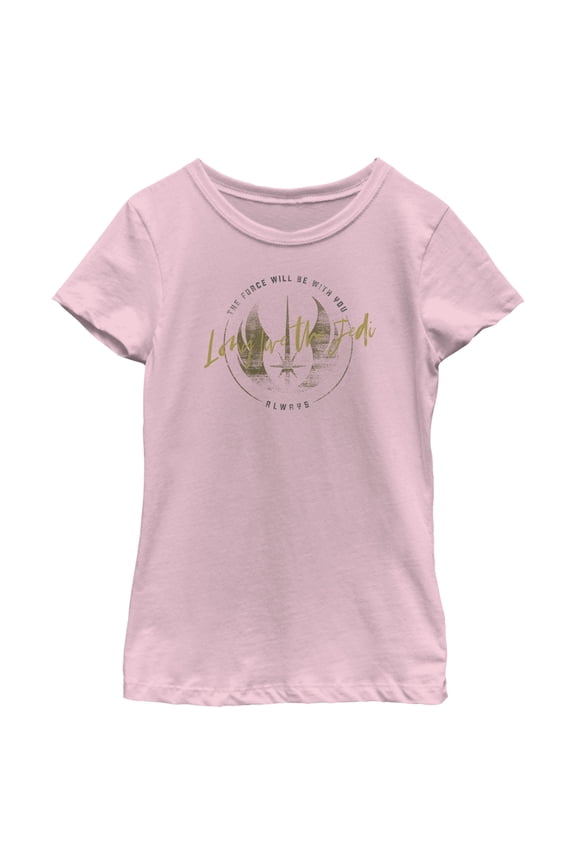 Girl's Star Wars: Obi-Wan Kenobi Long Live the Jedi Vintage Crest  Graphic Tee Light Pink Medium