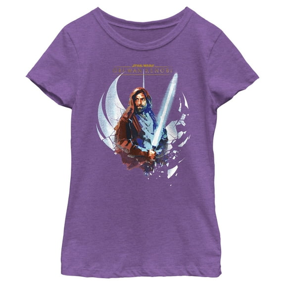 Girl's Star Wars: Obi-Wan Kenobi Shattered Jedi Knight Kenobi  Graphic Tee Purple Berry Small