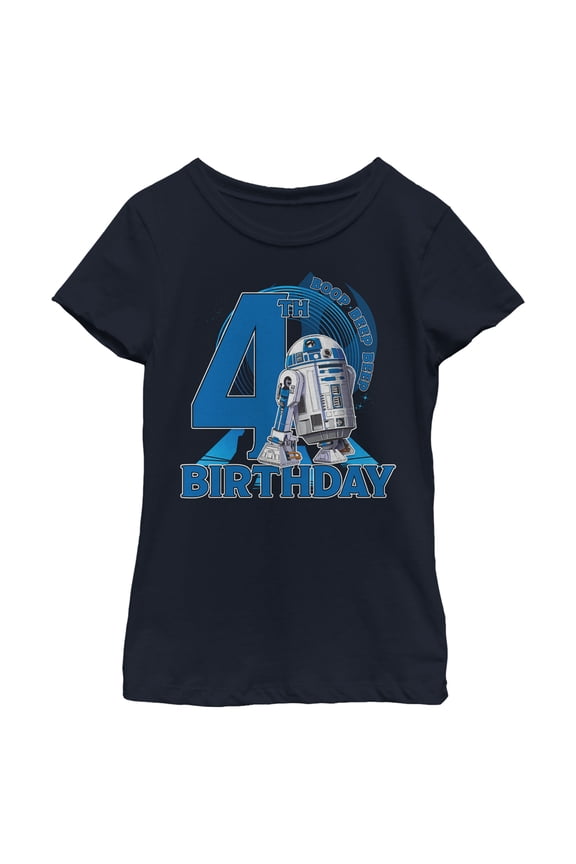 Girl's Star Wars R2-D2 4th Birthday Graphic T-Shirt