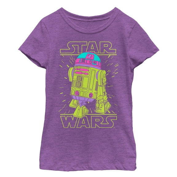 Girl's Star Wars R2-D2 Lines  Graphic Tee Purple Berry Large