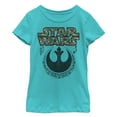 thumbnail image 1 of Girl's Star Wars Rebel Feather Logo  Graphic Tee Tahiti Blue X Small, 1 of 3