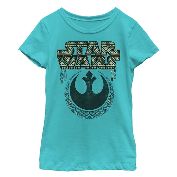 Girl's Star Wars Rebel Feather Logo Graphic Tee Tahiti Blue X Small