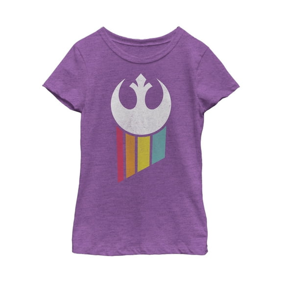 Girl's Star Wars Rebel Rainbow Emblem  Graphic Tee Purple Berry Small