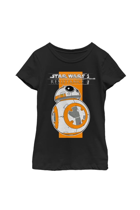 Girl's Star Wars Resistance BB-8 Logo Graphic Tee Black X Small