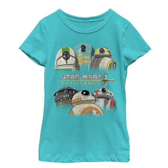 Girl's Star Wars Resistance Droid Shot  Graphic Tee Tahiti Blue X Small