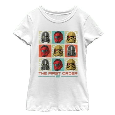 Girl's Star Wars Resistance First Order Square  Graphic Tee White X Small