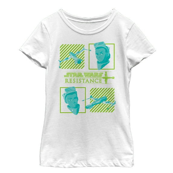 Girl's Star Wars Resistance Tam Square Graphic Tee White X Small